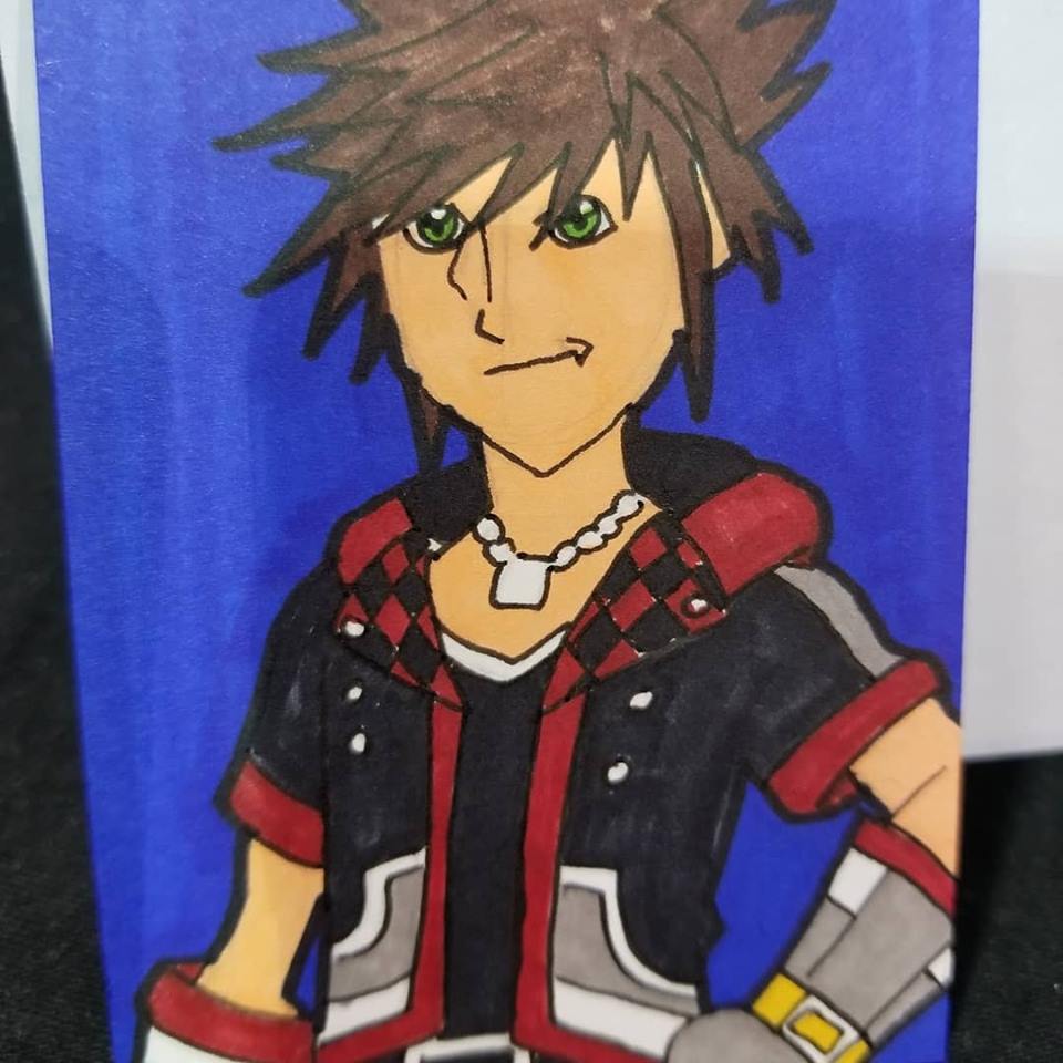 sora sketch card from kingdom hearts video game
