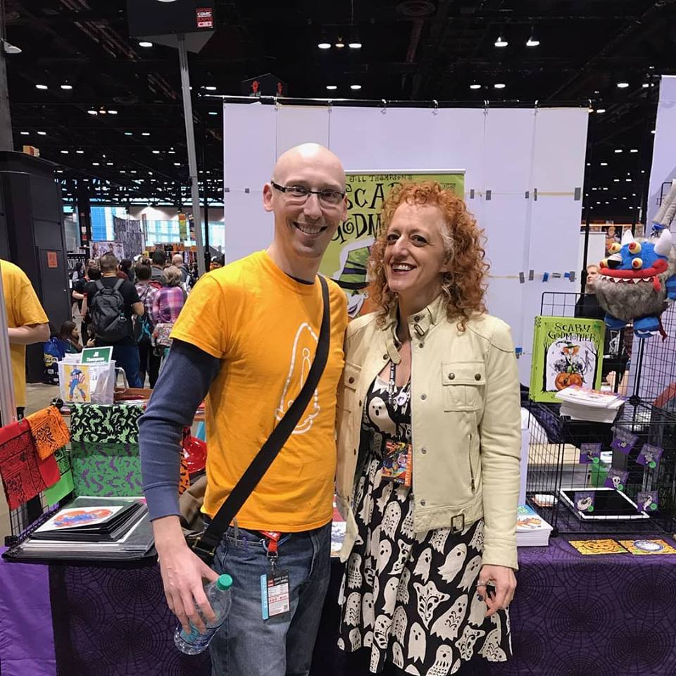 comic creator jill thompson and trevor mueller at c2e2 2019 artist alley