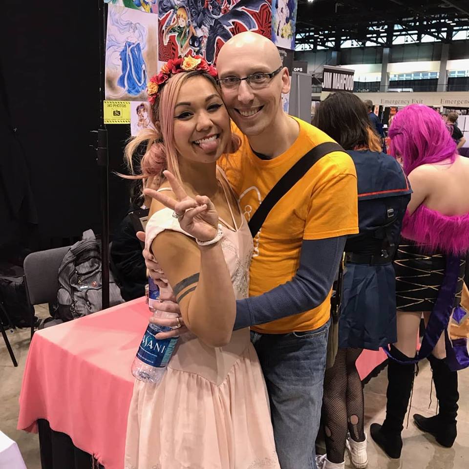 trevor mueller with kat musni fitness in artist alley c2e2 2019