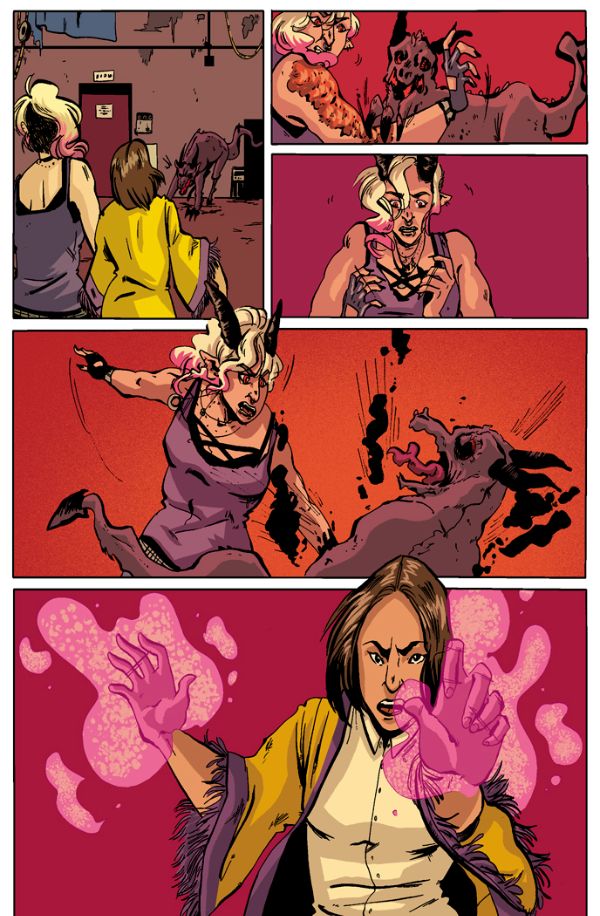 magical natalie lgbt comicbook demon fight art by katie fleming written by trevor mueller