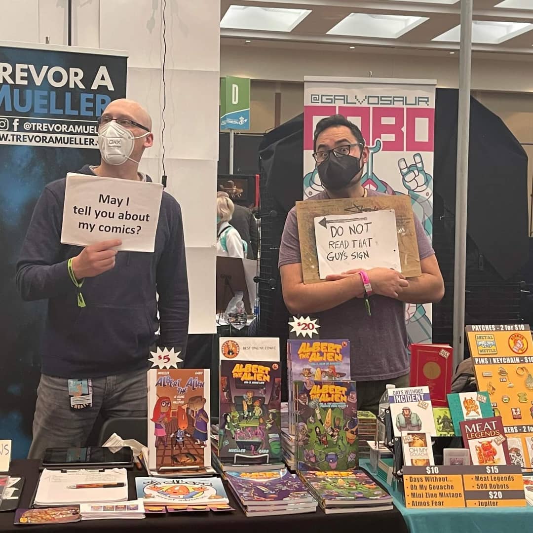 trevor mueller emerald city comic con artist alley shenanigans